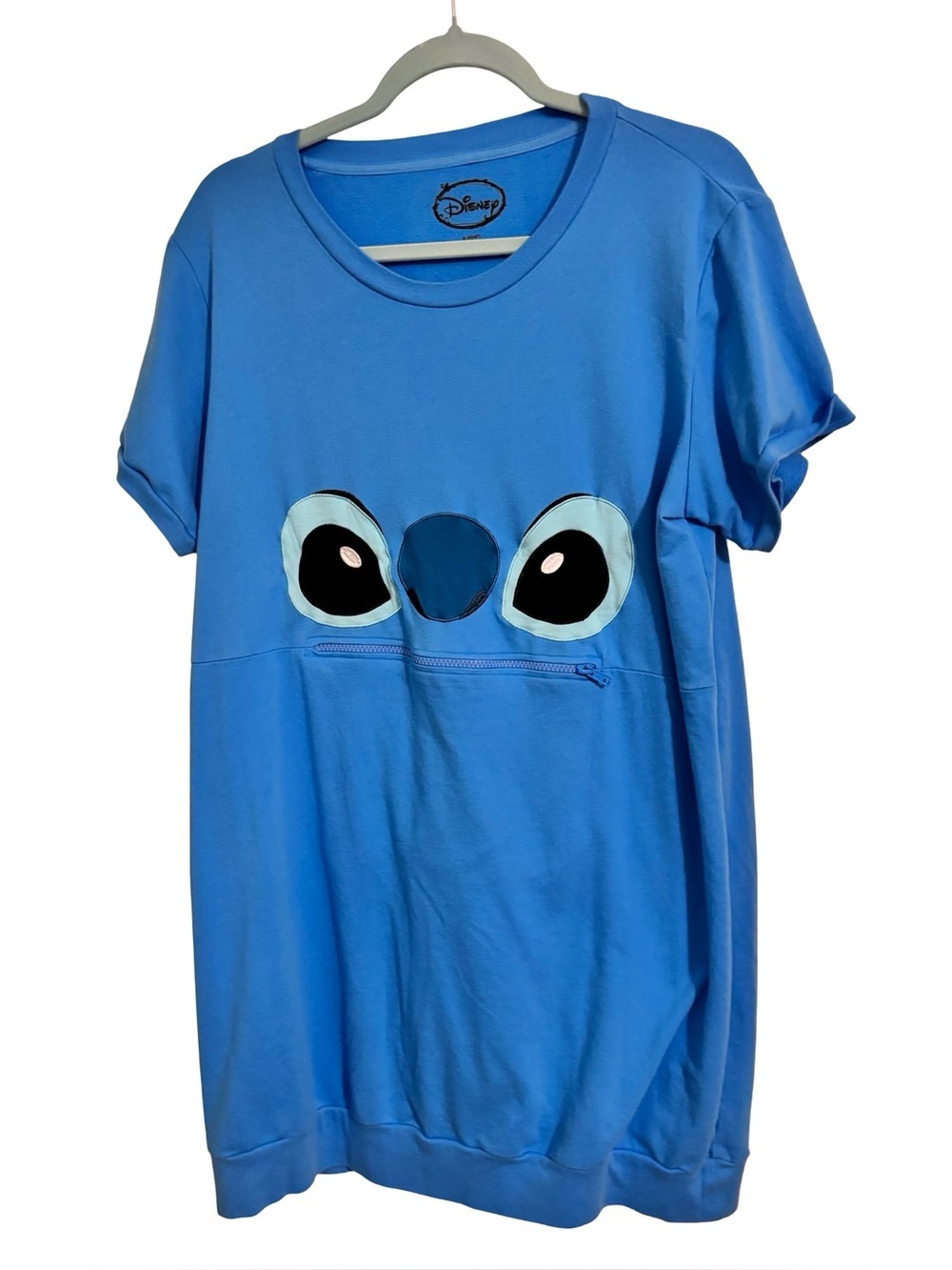 Disney Blue Stitch Face Pocket Nightshirt